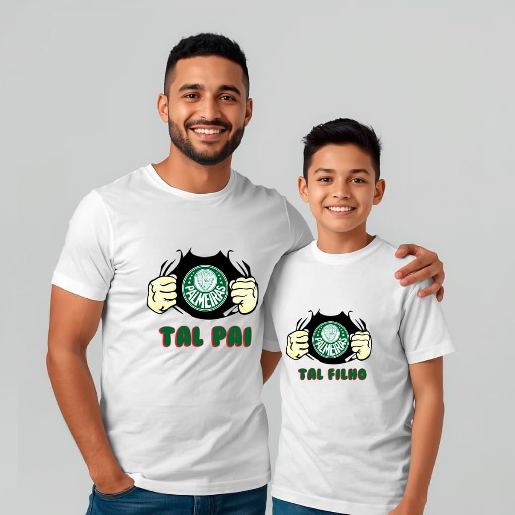 Kit Duas Camisa Pai e Filho Estampa Personalizada Tecido 100% Algodão 30.1 Premium Envio Imediato.