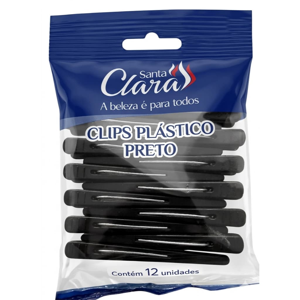 Clips de Plástico Para Cabelo Santa Clara - Com 12  Ou 24 Unidades
