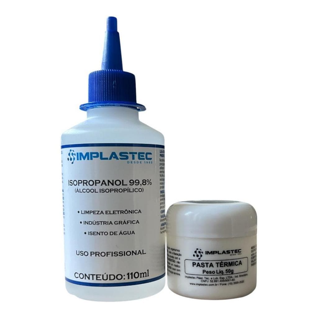 Pasta Térmica Implastec 50g + Limpador Multiuso 110ml