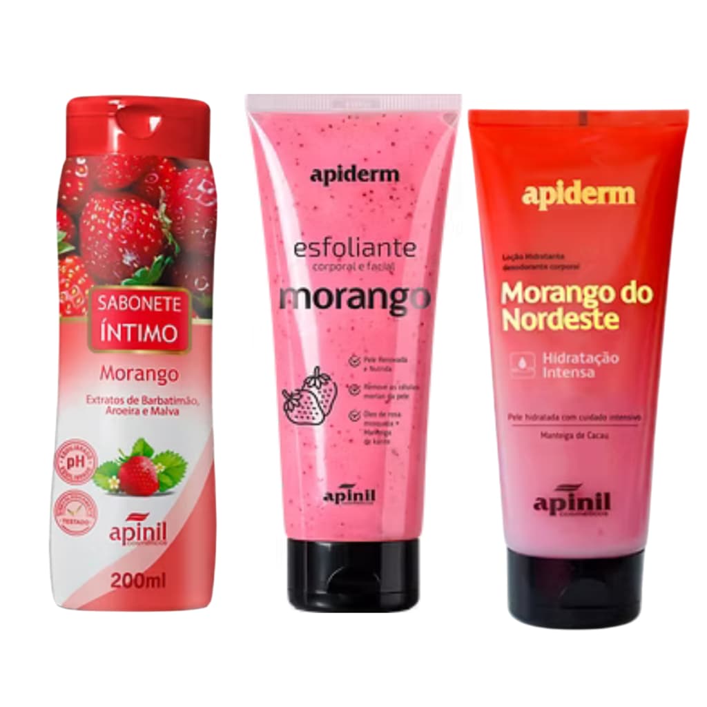 KIT SABONETE, ESFOLIANTE + LOÇÃO HIDRATANTE. MORANGO, TUTTI FRUITT, MELANCIA, ORQUIDEA, ROSA MOSQUETA