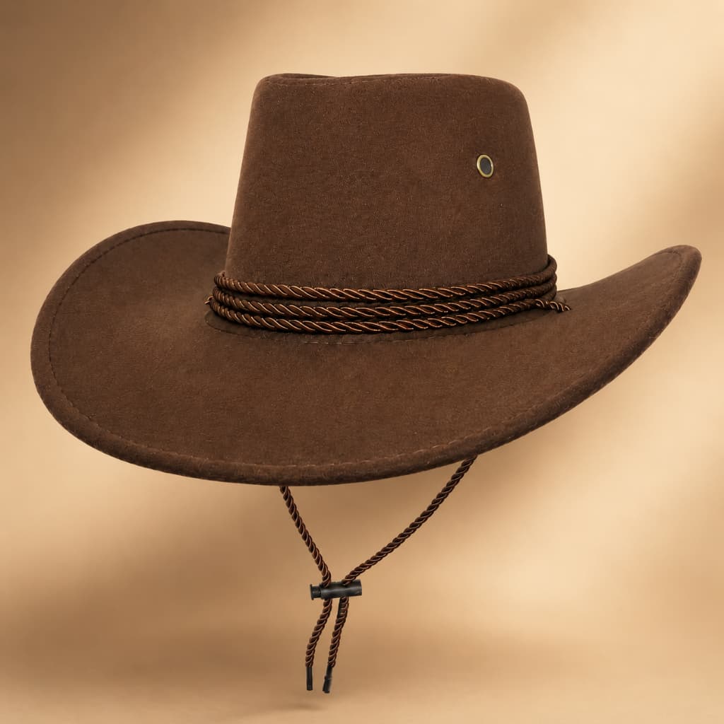 Chapéu Cowboy Adulto Com Cordão Ajustável Country Rodeio Peão