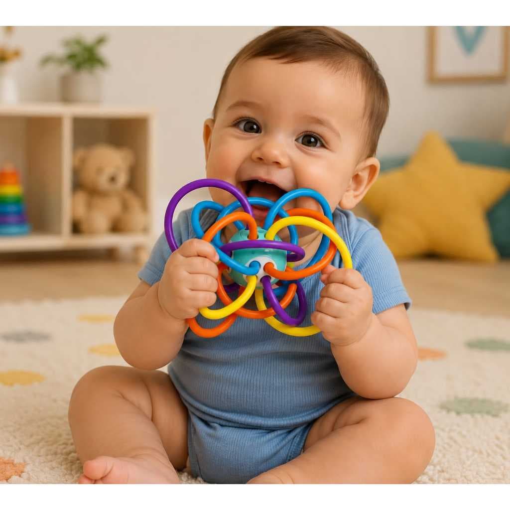 Bolinha Silicone Mordedor Bebê Brinquedo Infantil Desenvolvimento Dentição Macio Sensorial