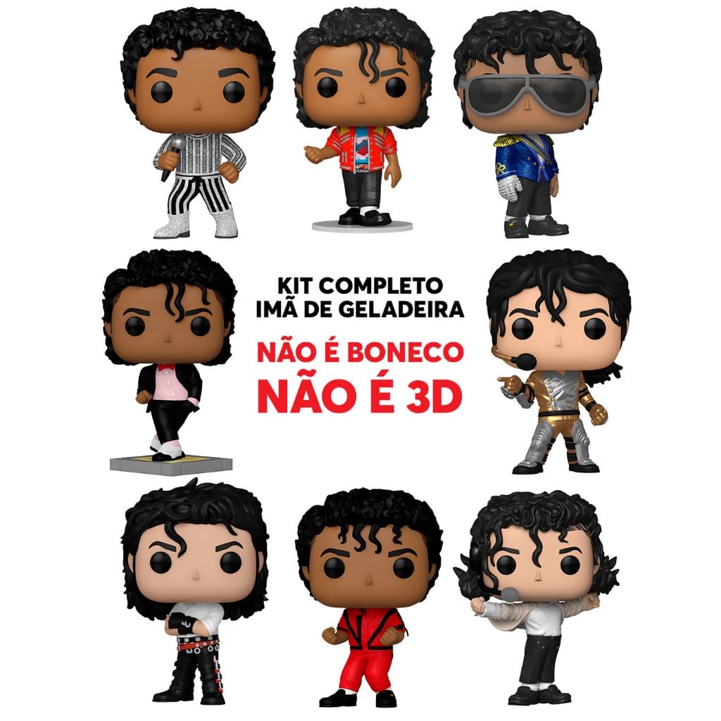 Imã de Geladeira Coleção Michael Jackson - Não é Boneco Não é 3d