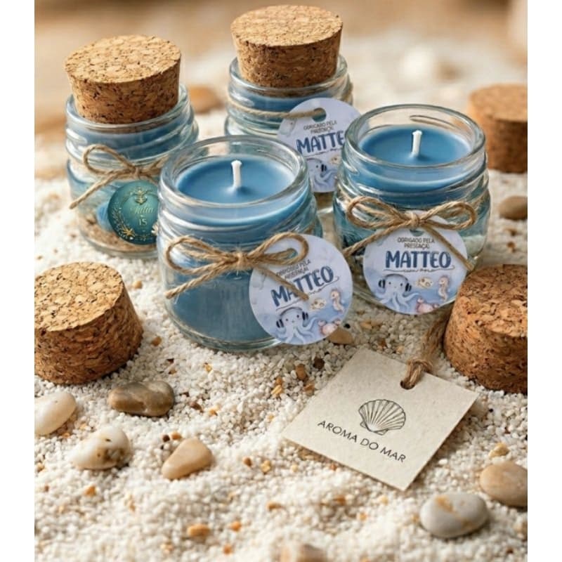 Vela fundo do mar no vidrinho com tampa  40ml