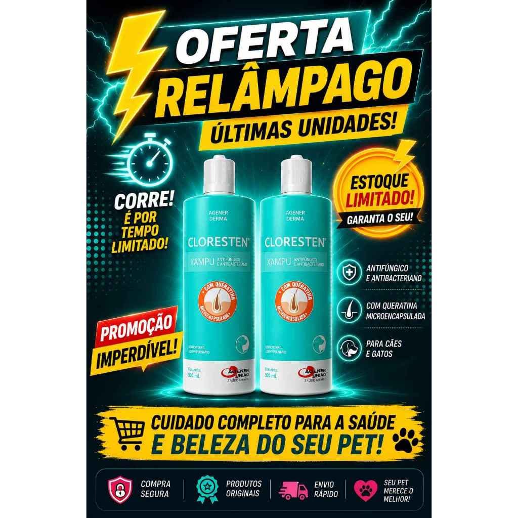Kit 2 Shampoo Antibacteriano Agener Dr.clean Cloresten 500 Ml