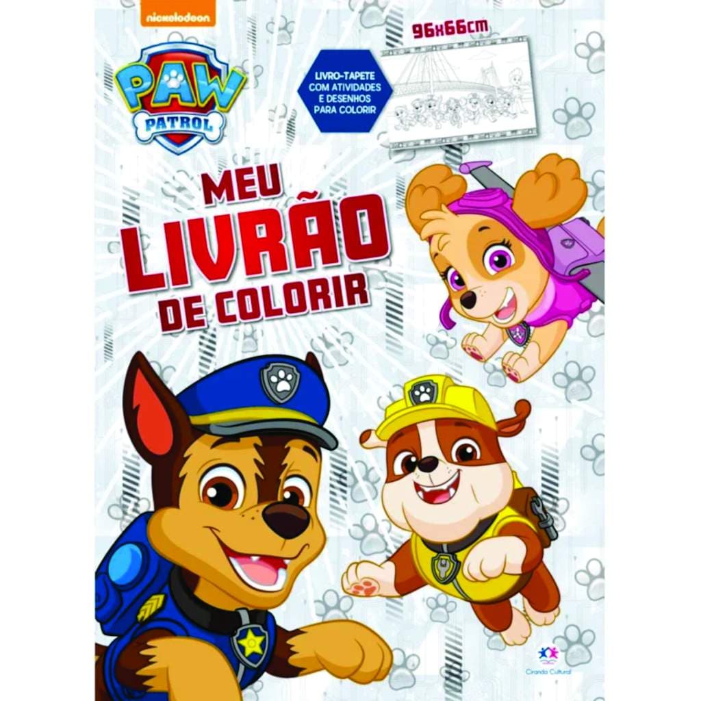 Livro tapete Patrulha Canina PARA COLORIR