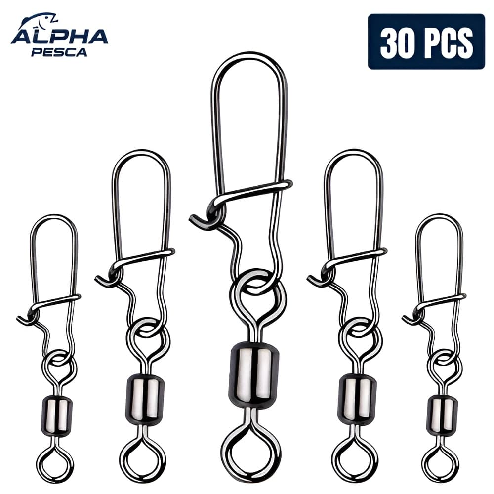 Snap Pesca Reforçado com Girador 18kg 25kg e 30kg Engate Rápido iscas