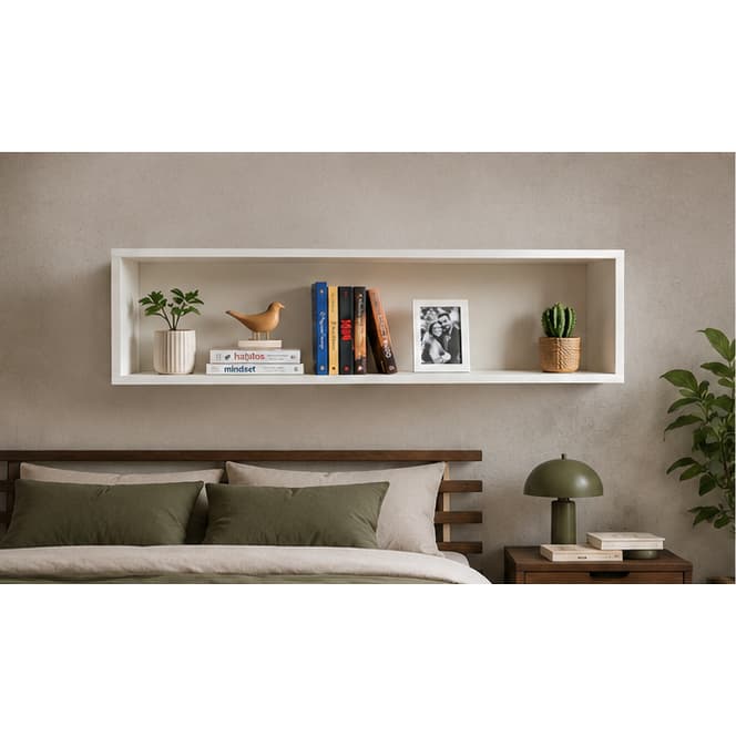 Nicho Organizador MDF 60x15x15 Branco Parede Sala Quarto