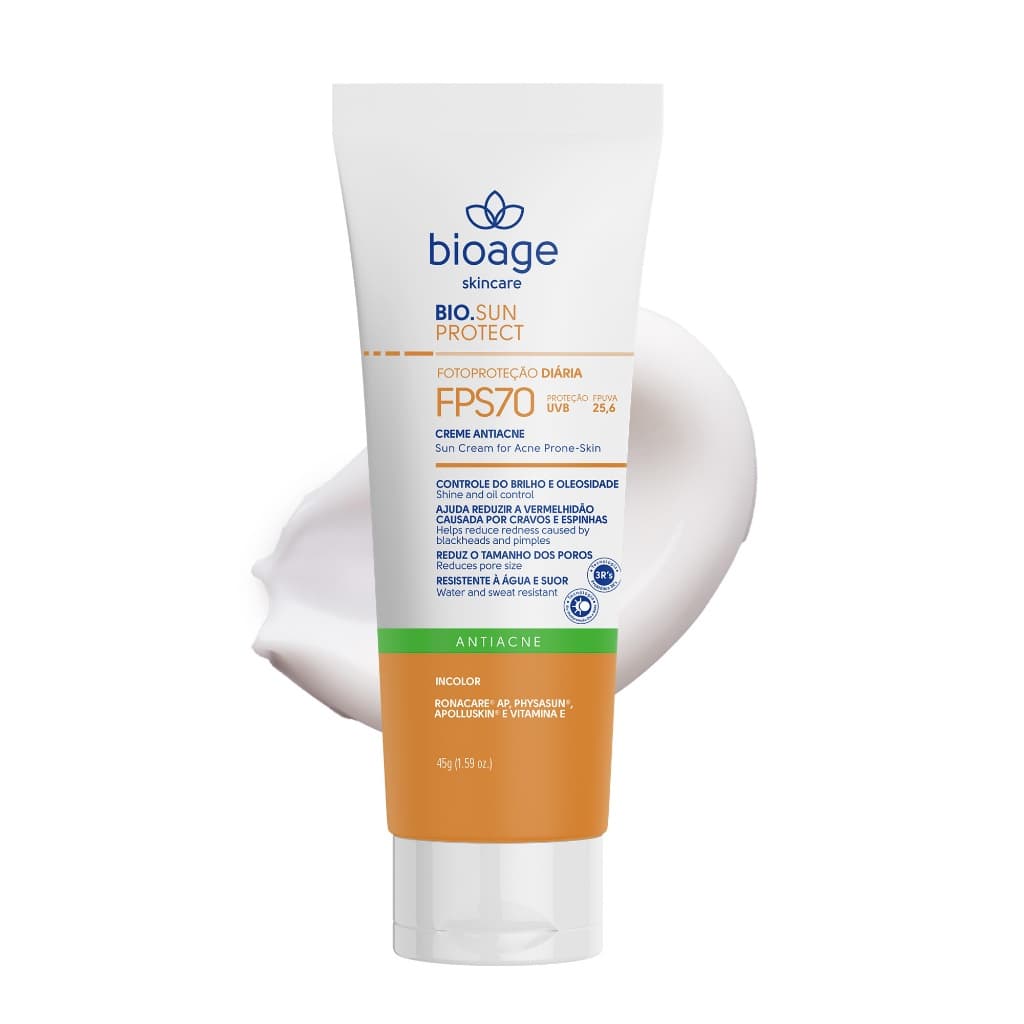 Bioage Protetor Solar FPS70 Antiacne 50g