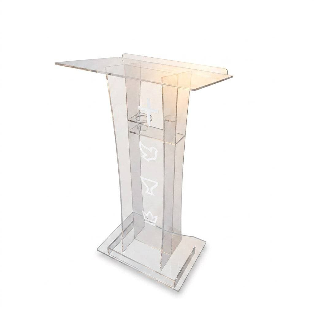 Púlpito Acrílico Transparente Igrejas Moderno Elegante Resistente Eventos Bonito