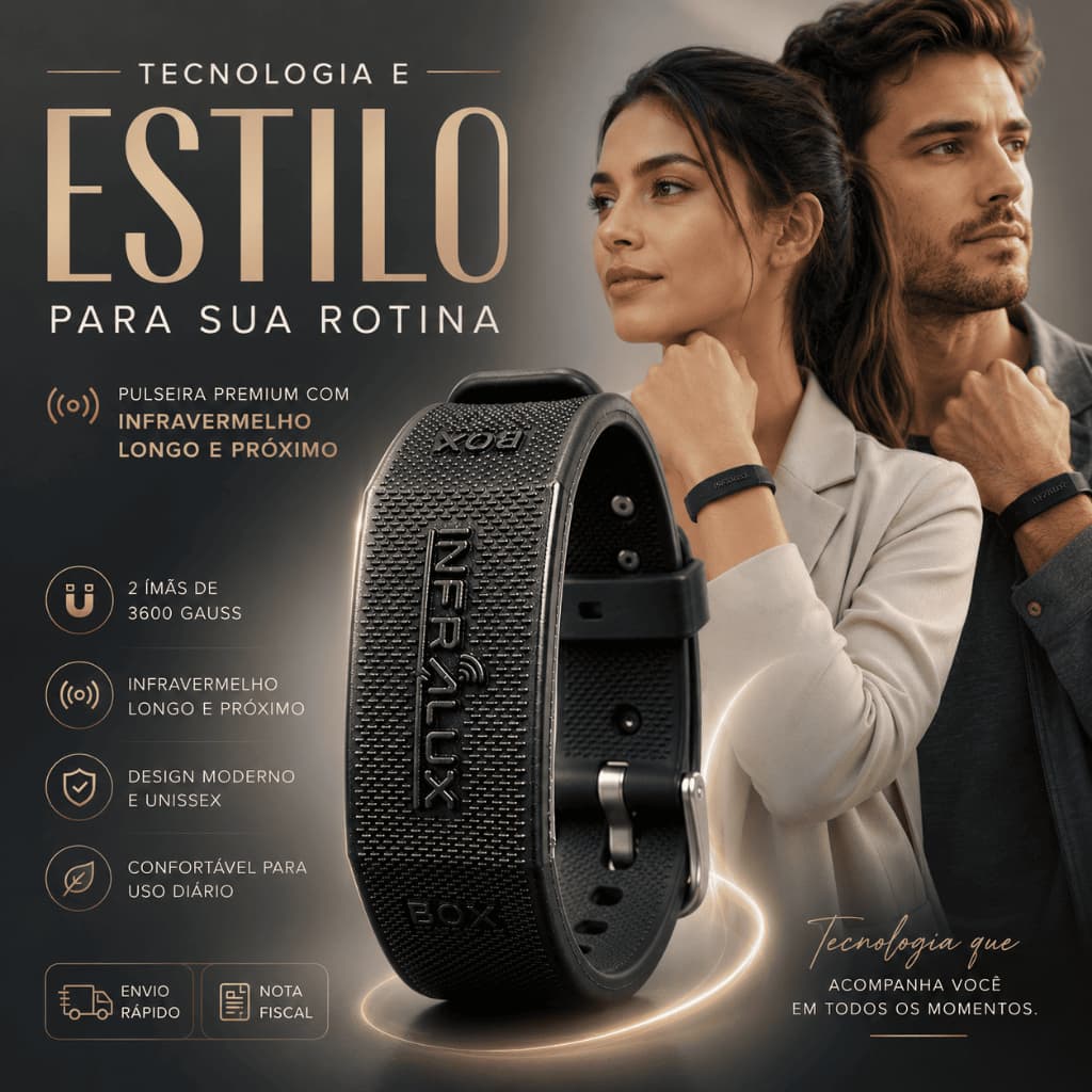 Pulseira Magnética Infravermelho Longo Próximo 2 Imãs de Neodímio 3600 Gauss Seguramente Recomendado