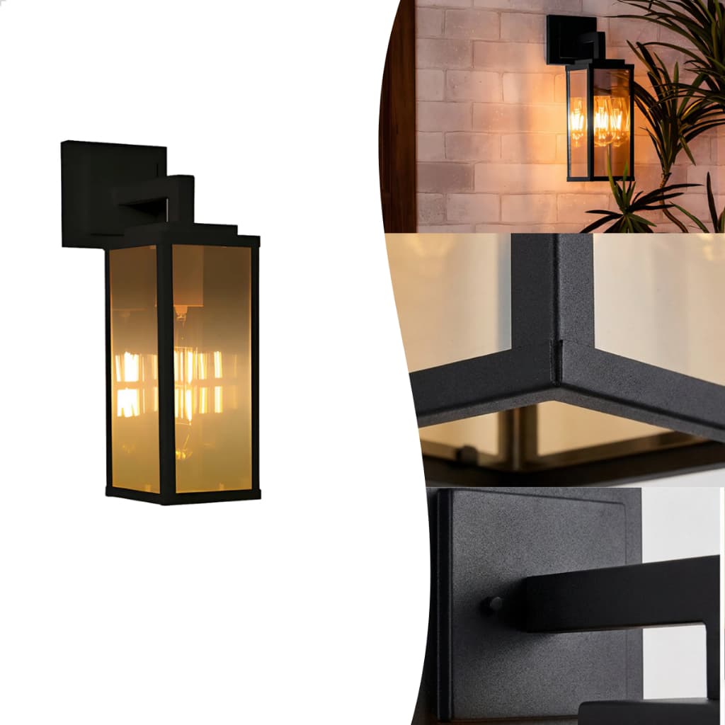 Arandela Parede Lustre Vintage Aero Preto Vidro E27