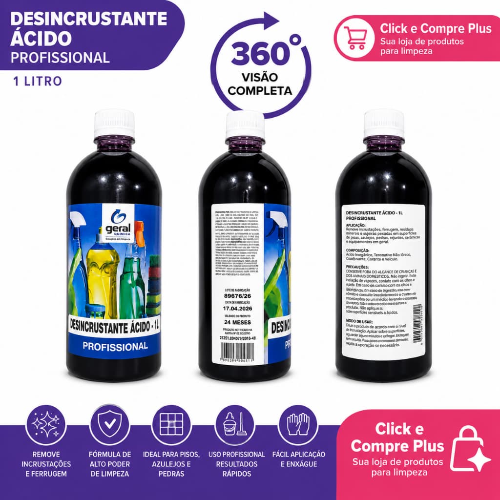 Desincrustante Ácido - 1L PROFISSIONAL Geral Química