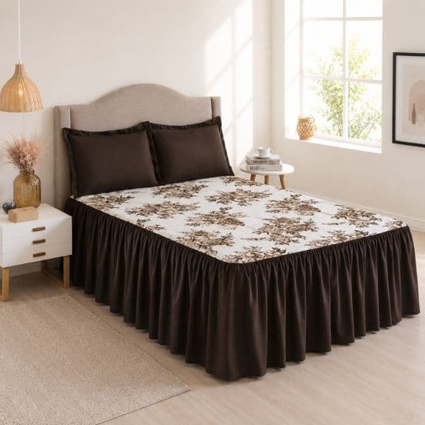 Kit Colcha Bella Vida 3 Peças Casal/Queen – Jacquard com Babado em Toda Volta