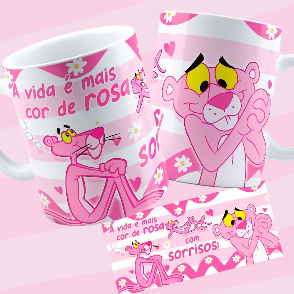 Caneca Personalizada Pantera Cor de Rosa Presente Coleção