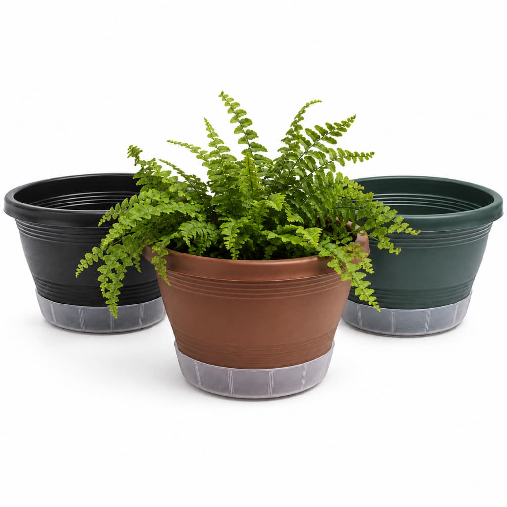 Vaso Cuia Médio 3,7L Prato Anti Mosquitos Ideal Samambaias, Orquídeas, Planta Pendentes, Decoração de Varandas, Quintal
