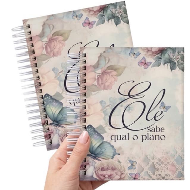 Caderno Personalizado com Nome e Versículos Bíblicos | 130 Páginas | A5| Bolso canguru