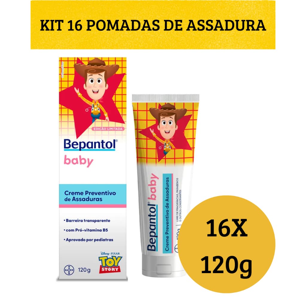 Kit 16 Bepantol Baby 120g - Pomada de Assadura