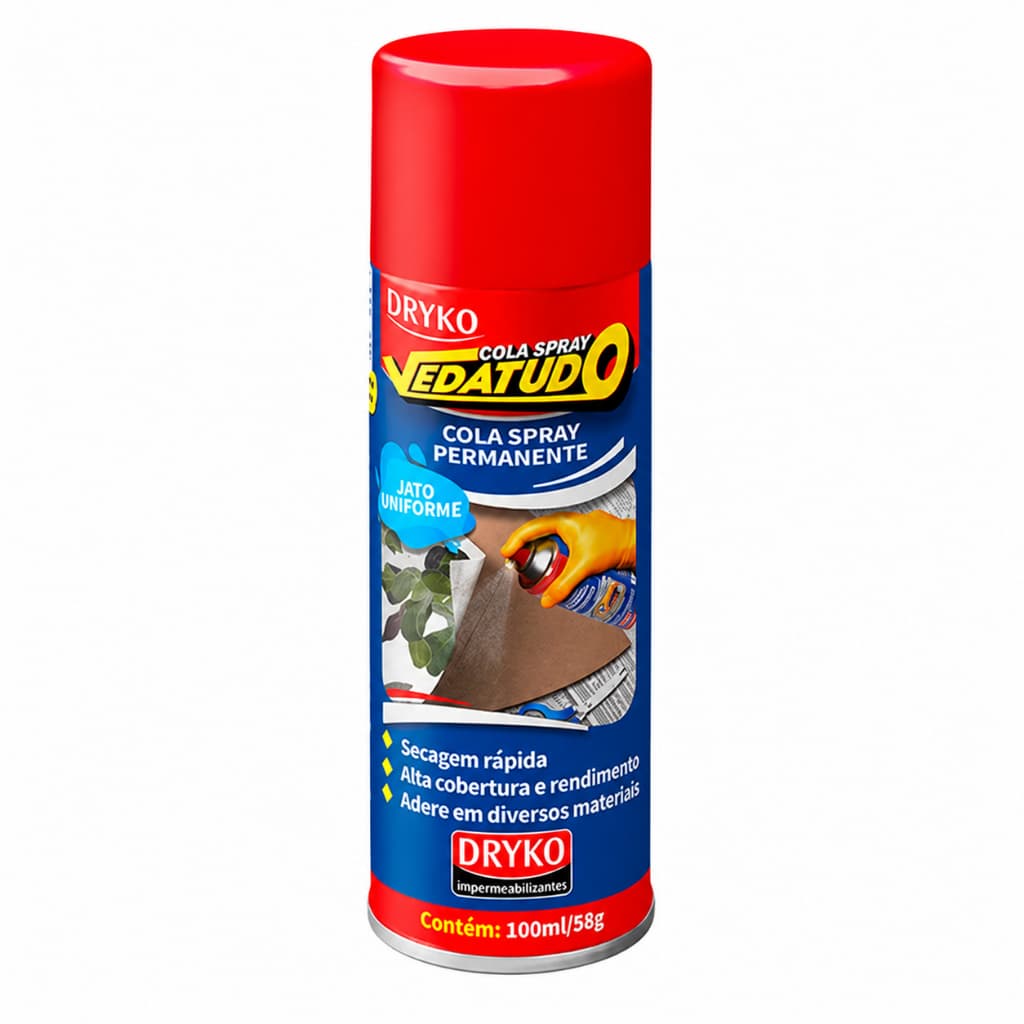Cola Spray Permanente Dryko Vedatudo 100ml Multiuso Alta Fixação