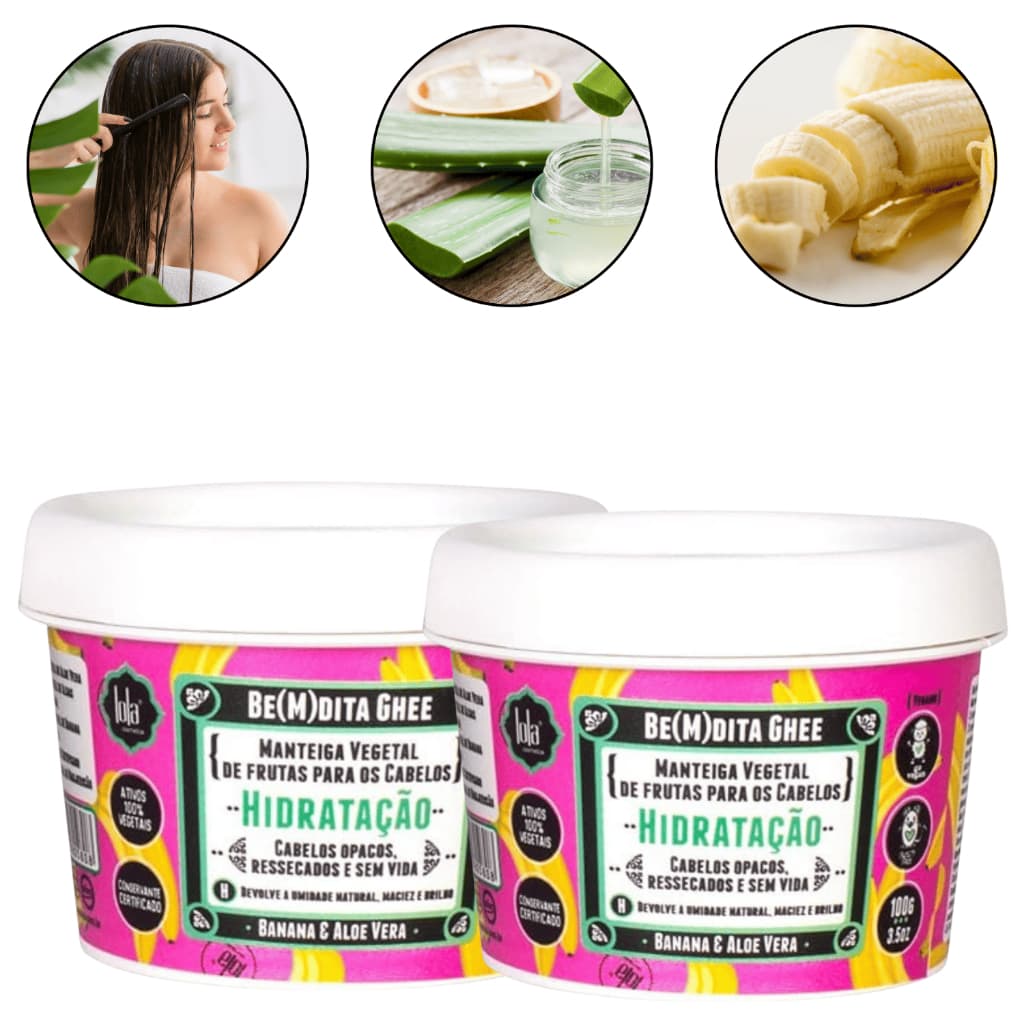 Lola Cosmetics Be(M)dita Ghee Hidratação – Máscara Capilar Kit com 2 Unidades