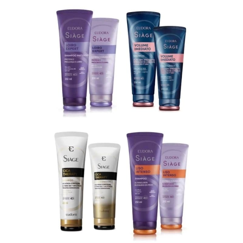 Combo shampoo e condicionador Eudora Siage