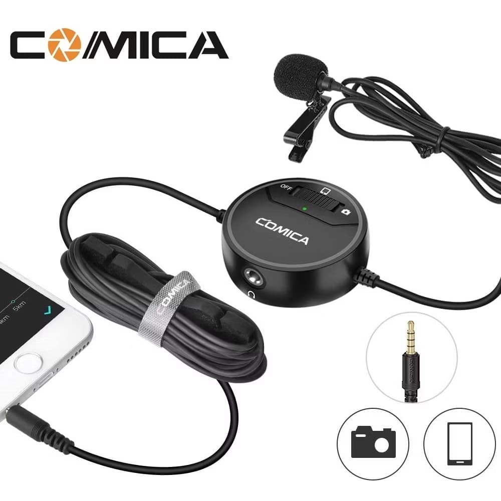 Microfone Lapela Comica Sig.Lav V03 Omnidirectional para Câmeras e SmartPhones