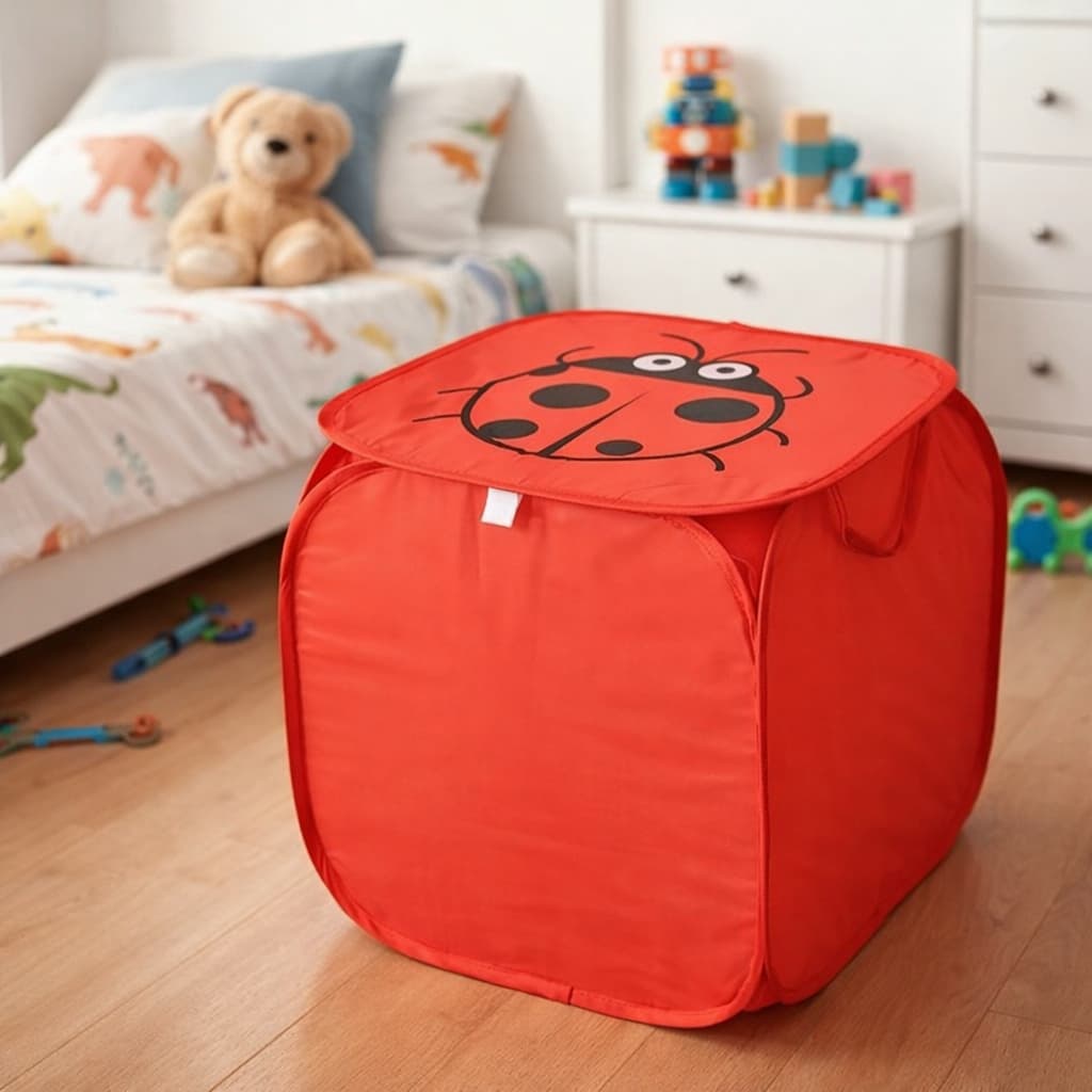 Caixa Organizadora Infantil Dobrável com Tampa Porta Brinquedos Roupas Objetos Grande Capacidade