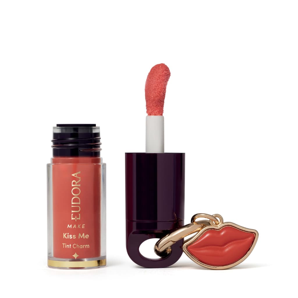 Óleo Labial Tint Charm Peach Eudora com Chaveiro