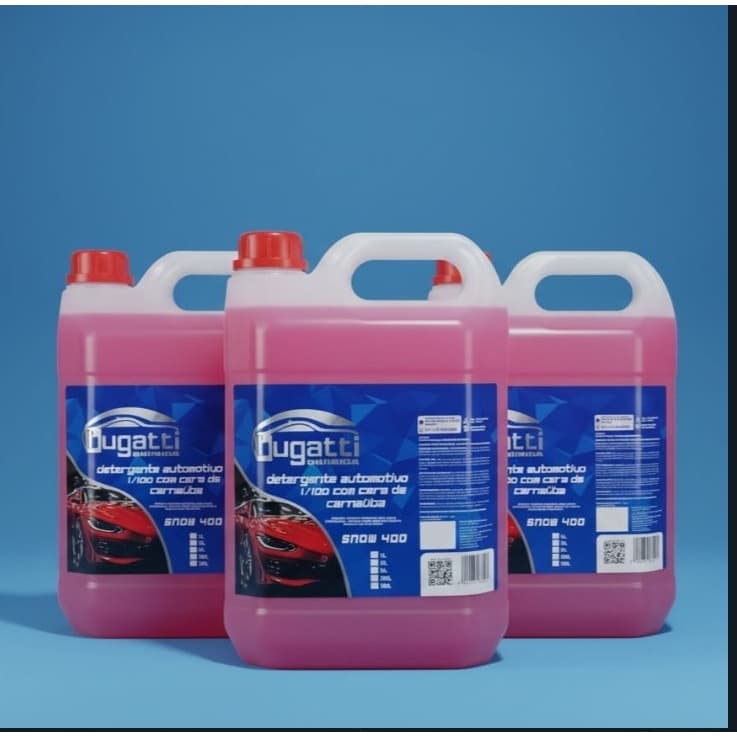 Shampoo Com Cera de Carnaúba Concentrado para Lavagem de Carro e Moto Shampoo Automotivo Bugatti 5L