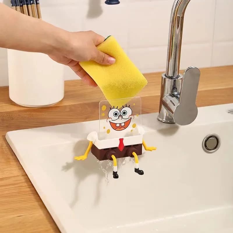 Suporte Porta Bucha Cozinha Bob Esponja Com Desenho Do Rosto