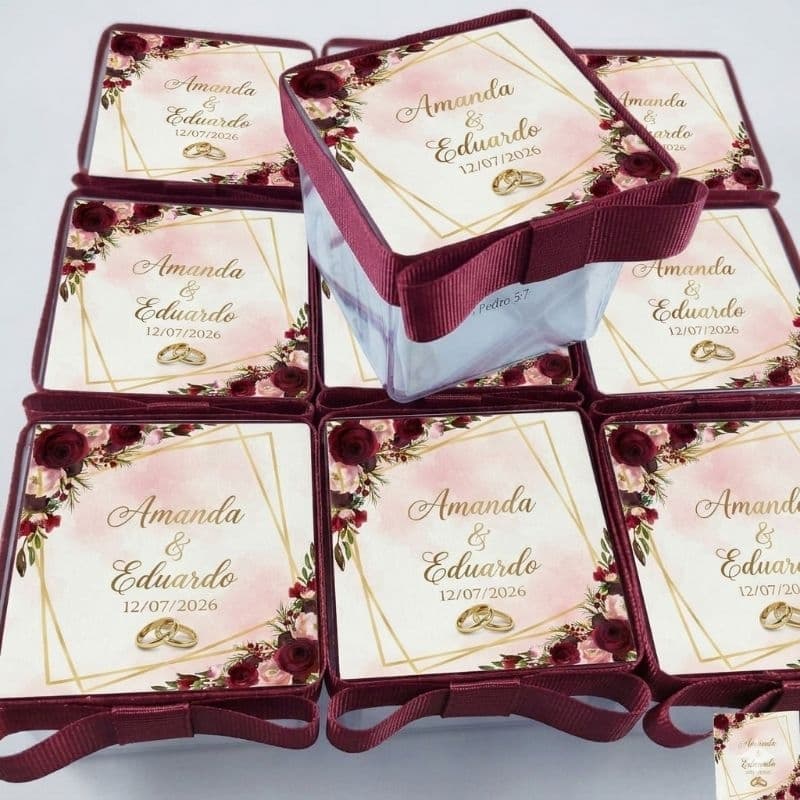 Kit Caixinha de Bençãos Para Lembrancinhas de Casamento com 105 versículos cada-caixa de promessas,casamento Maternidade