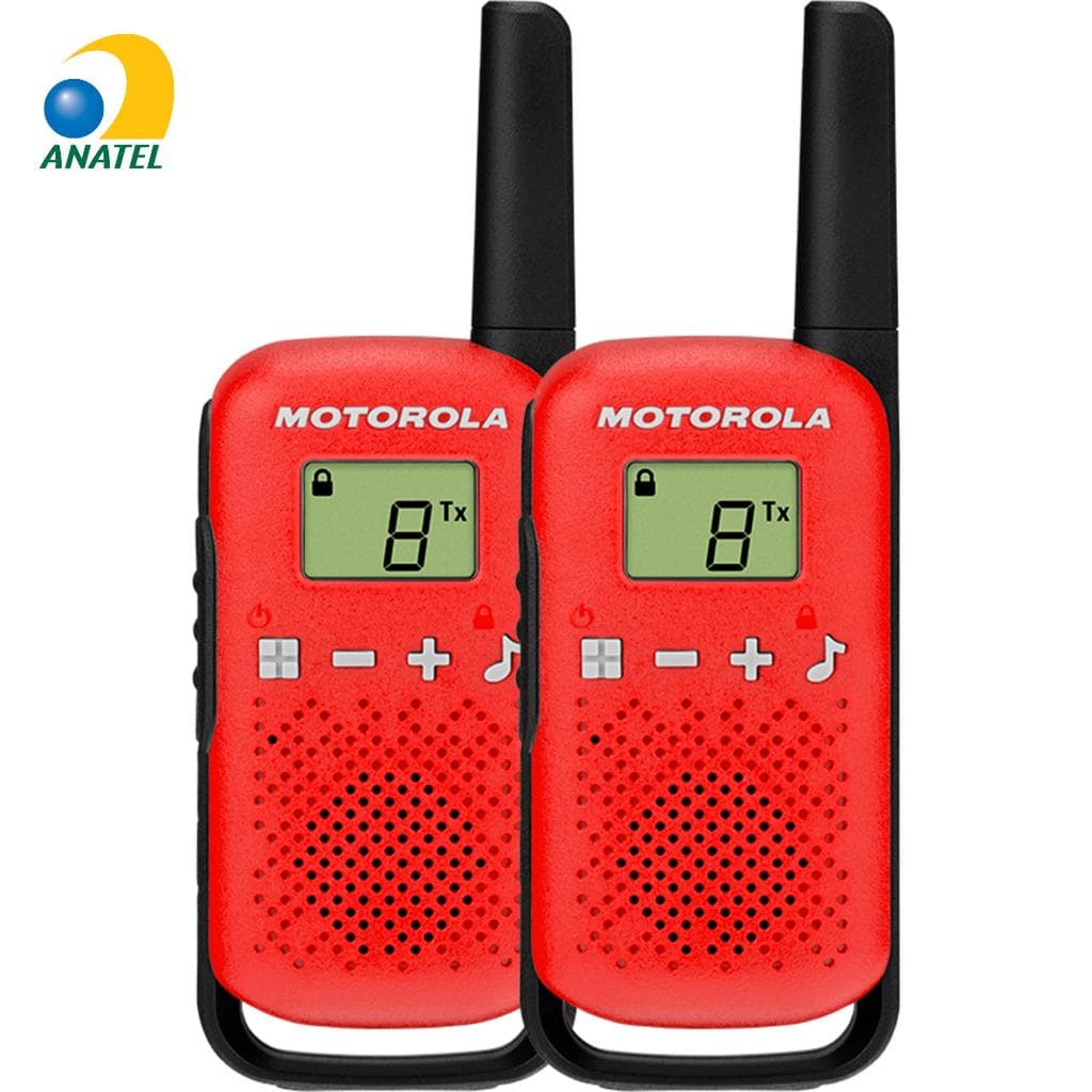 Rádio Comunicador Talkabout Motorola T110BR 25km Vermelho + PILHAS RECARREGAVEIS
