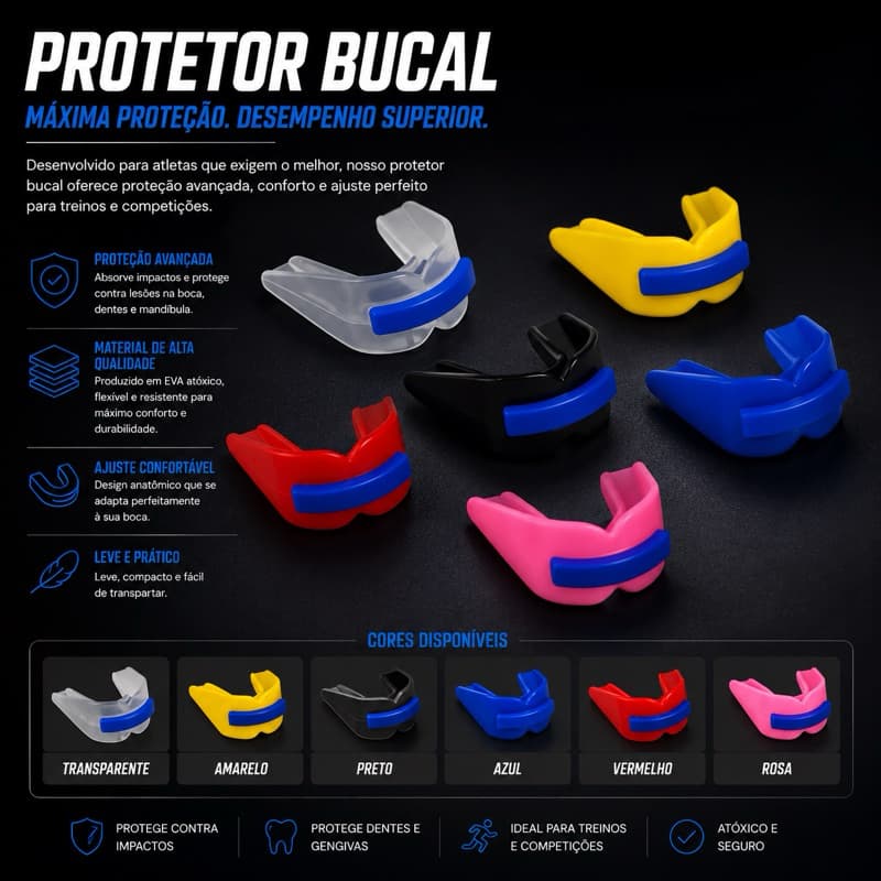 Protetor Bucal Zona Livre Duplo Moldável Para Artes Marciais (UNIDADE)