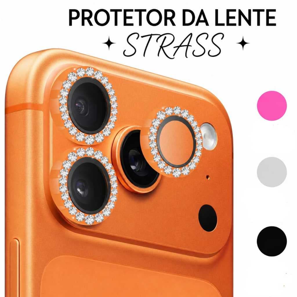 Película Protetor Da Câmera luxo Brilho Strass Para iPhone 17 Pro MAX