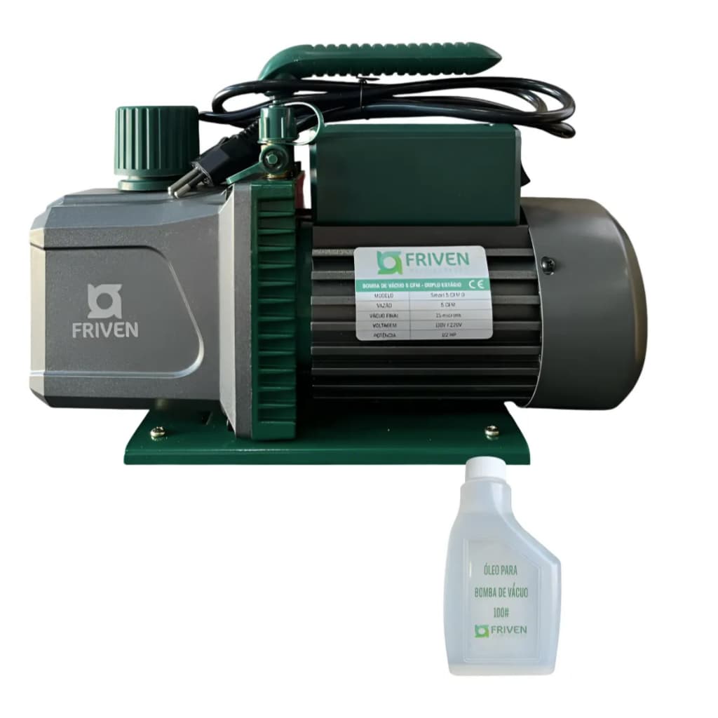 Bomba De Vacuo Friven 5cfm Smart Duplo Estagio Refrigeração