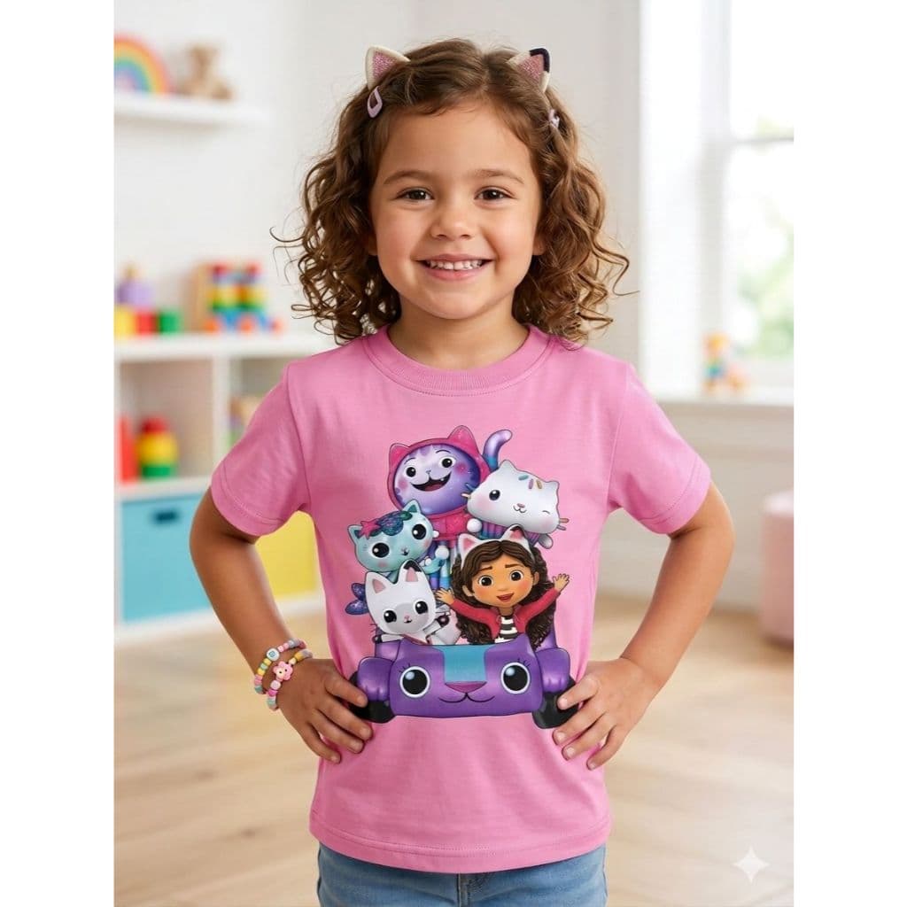 Camiseta Infantil A Casa Mágica da Gabby 100% Algodão. Camiseta personagem Infantil e Juvenil