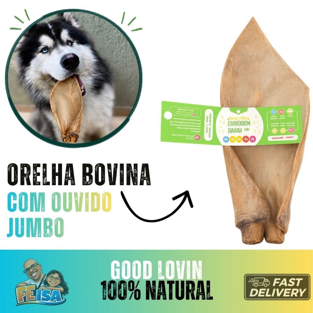 Mordedor 100% Natural Orelha Bovina Com Ouvido Good Lovin Pet Cachorro