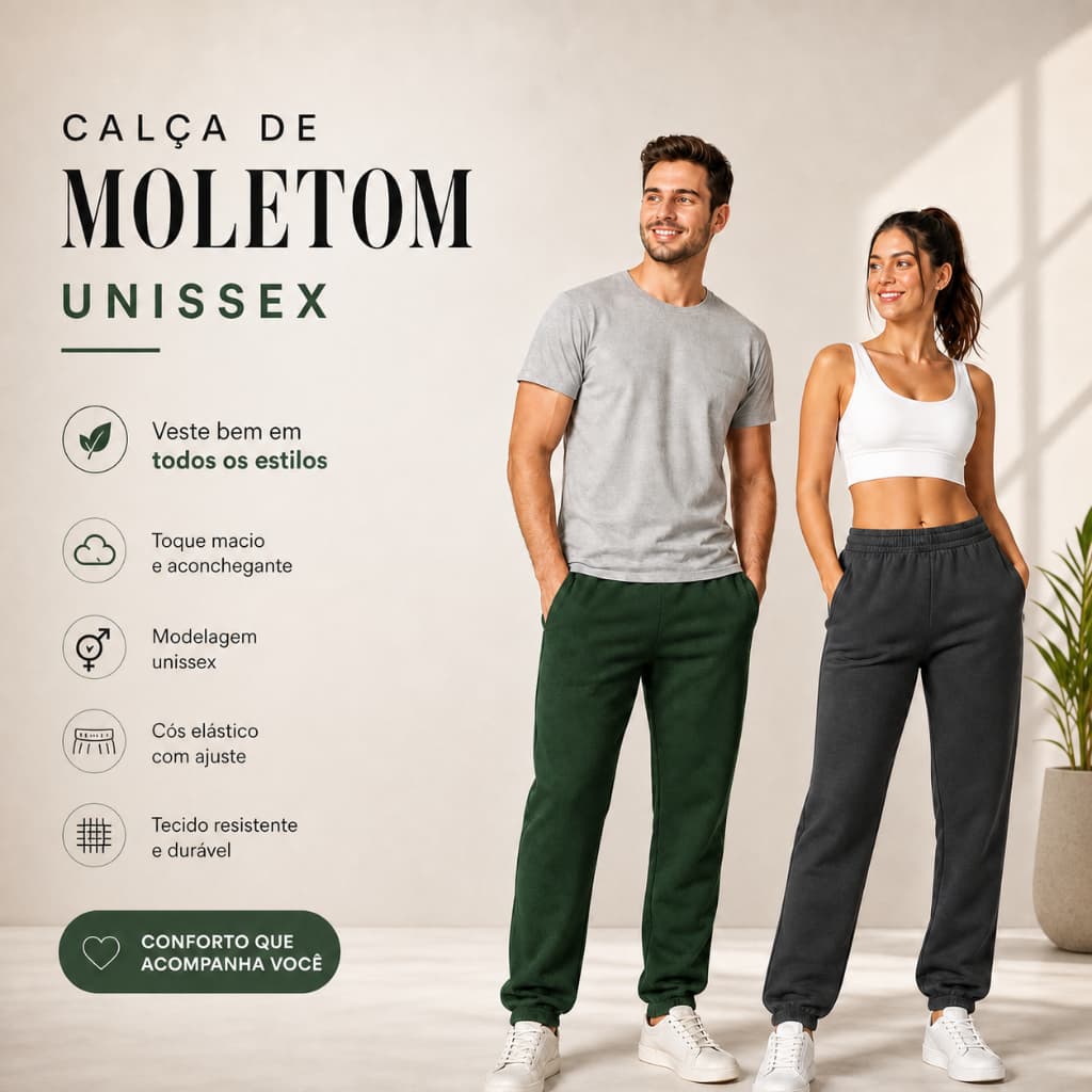 Calça de Moletom Flanelada Unisex Adulto - CALPP0001