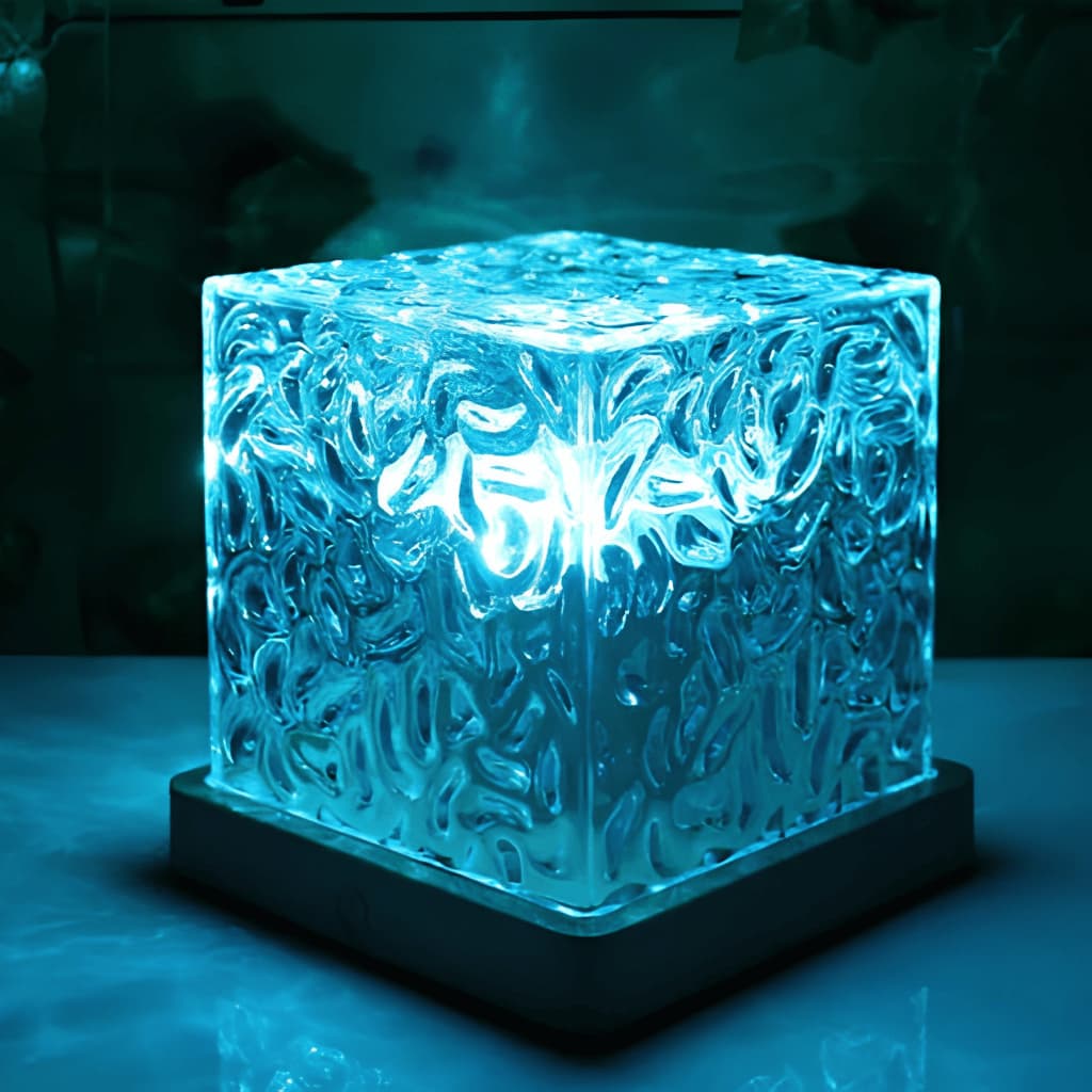 Cubo de Luz Noturno Água Luminaria USB Bateria 16 Cores LED Controle Remoto Presente Moderno Abajur