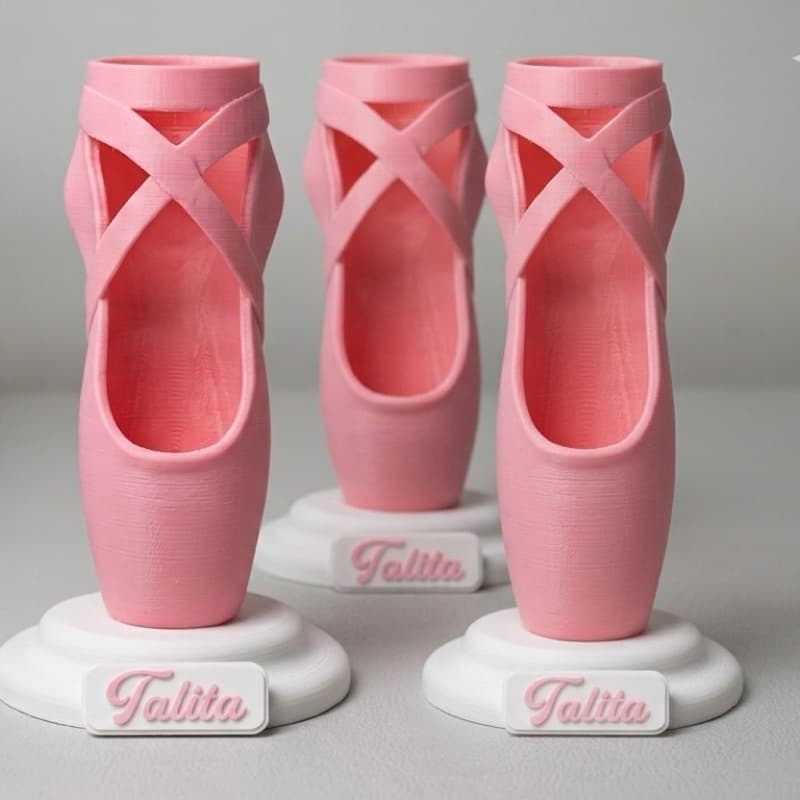 Kit Vaso Sapatilha de Balé 14cm e 18cm Personalizado com Nome com 5 e 10 Unidades para Festa e Evento