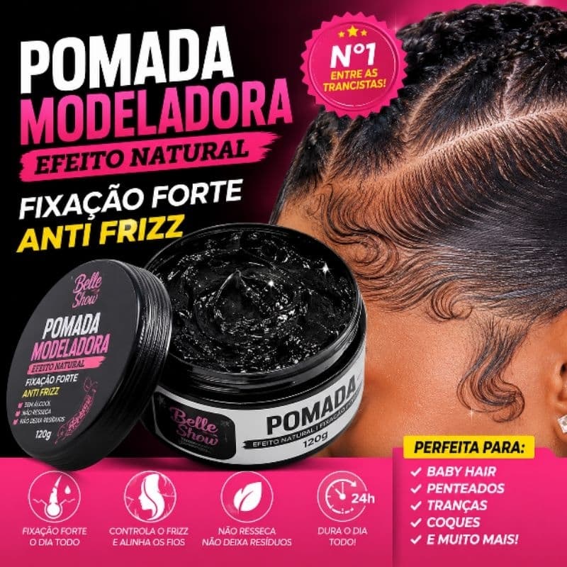 Pomada Modeladora para Tranças – Acabamento Perfeito! ✨