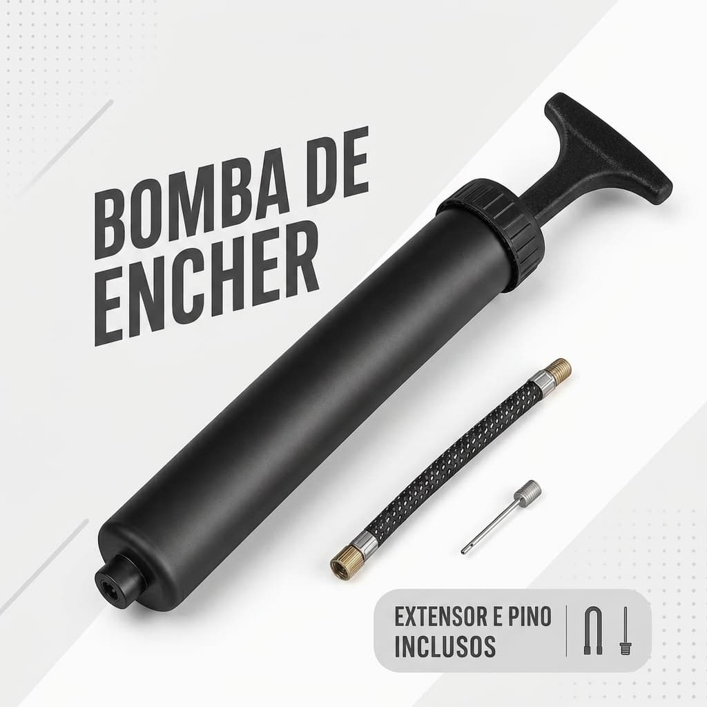 Bomba de Encher Bola Manual Mizpa Com Extensor e Pino