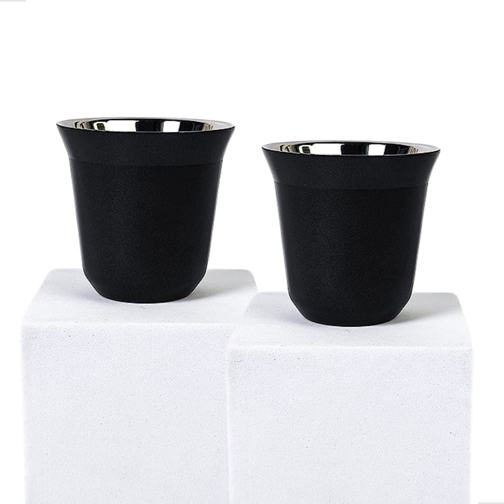 Kit 2 Xícaras Térmicas Inox 80ml Parede Dupla Café Expresso Nespresso Fosca Premium Cantinho Café