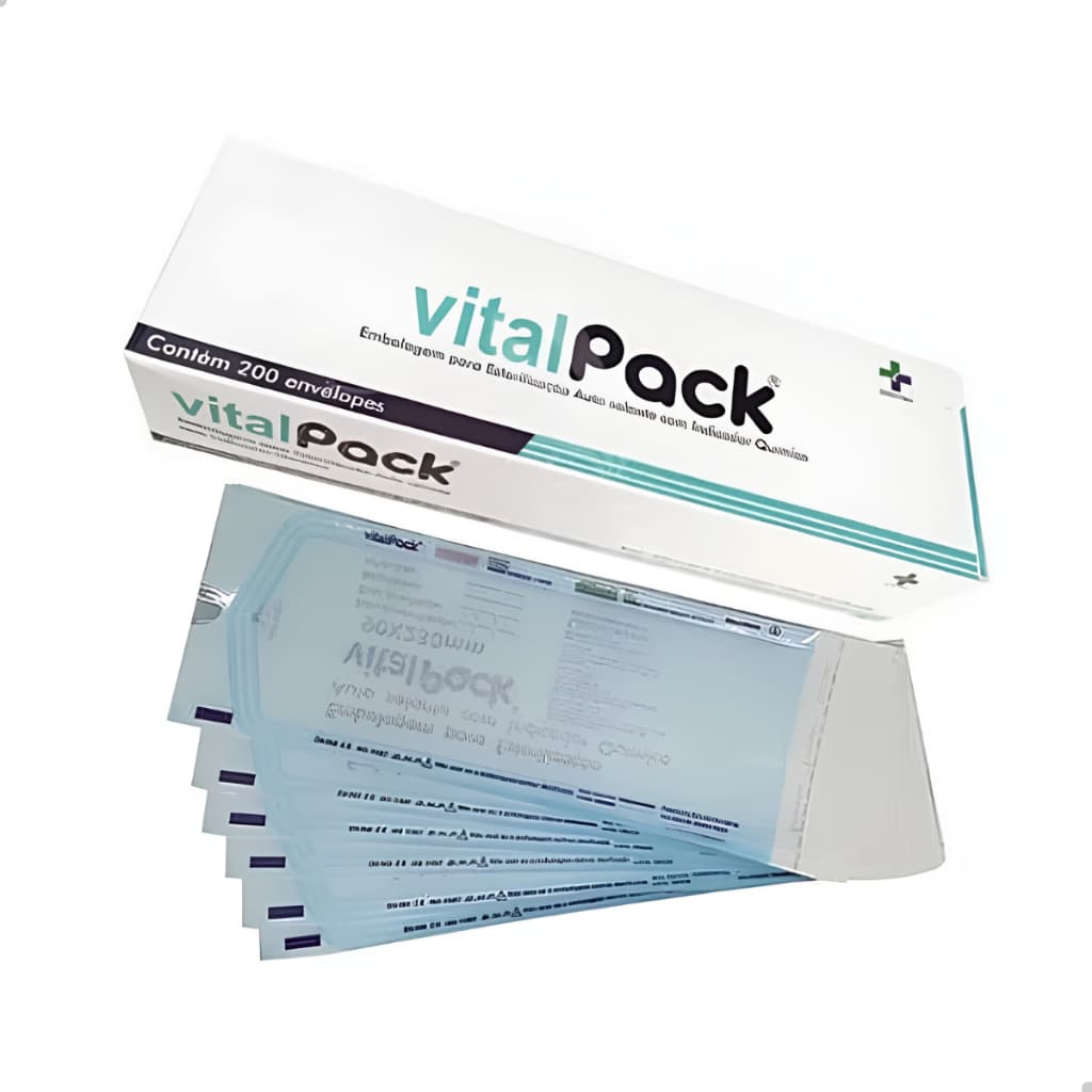 Envelope Embalagem Para Autoclave Esterilização Auto Selante 150x230mm Caixa 200 Unidades Vital Pack