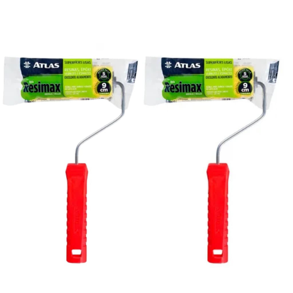 ROLO DE PINTURA ATLAS  9CM- KIT COM DUAS UNIDADES.