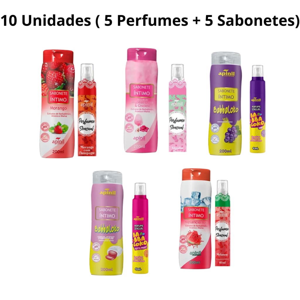 Kit com 10 Unidades ( 5 Sabonetes + 5 Perfumes Sensual) Apinil