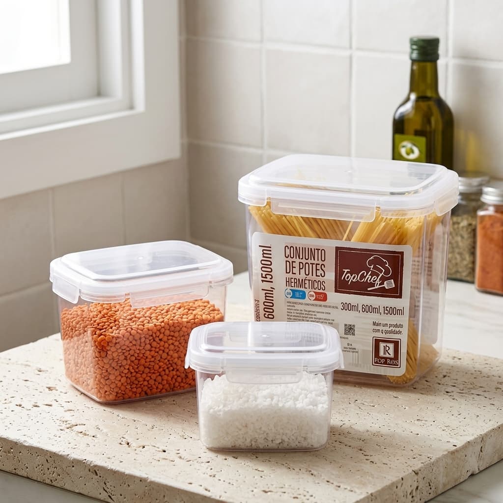 Kit 3 Potes Herméticos Térmicos Marmita Conservação Alimentos Práticos Armazenamento Transporte