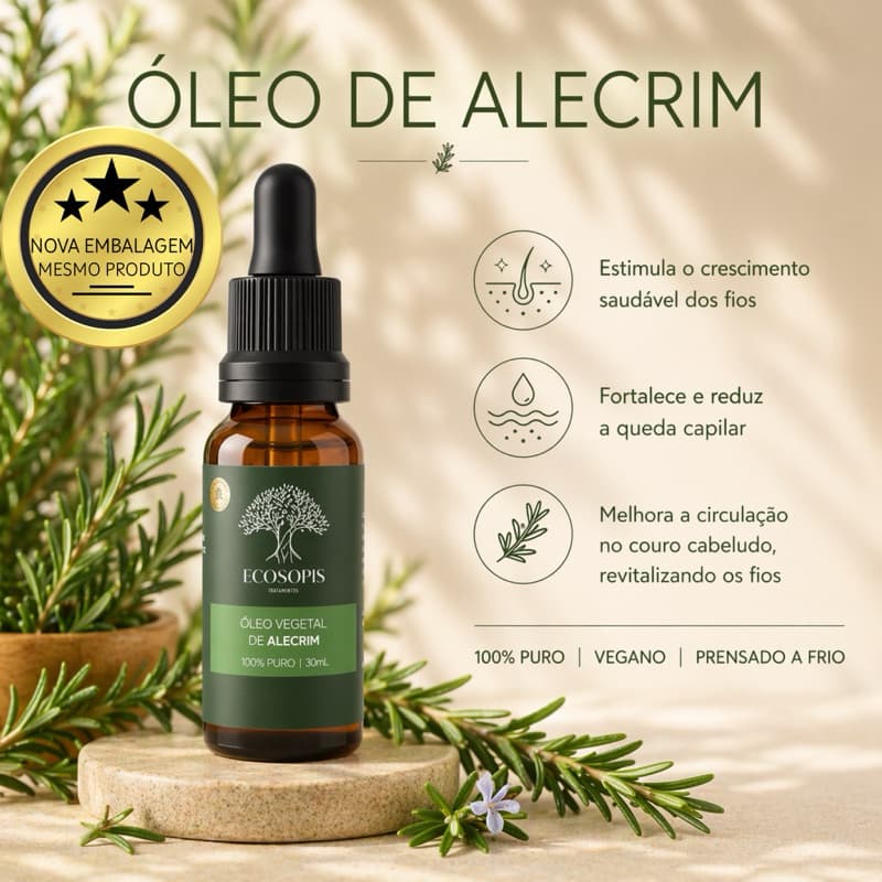 Oleo Vegetal de Alecrim 100% Puro