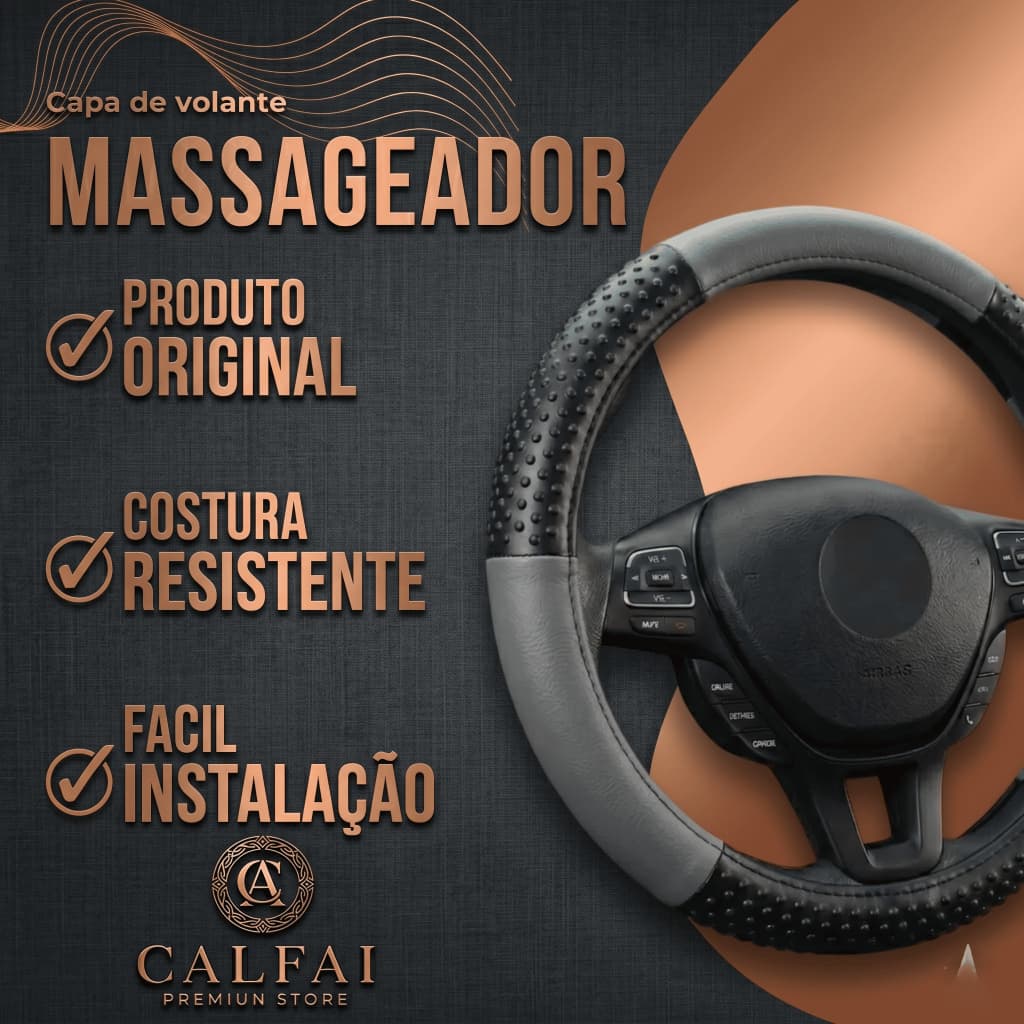Capa De Volante Tamanho Universal 38 cm Com Sistema Massageador Protetor