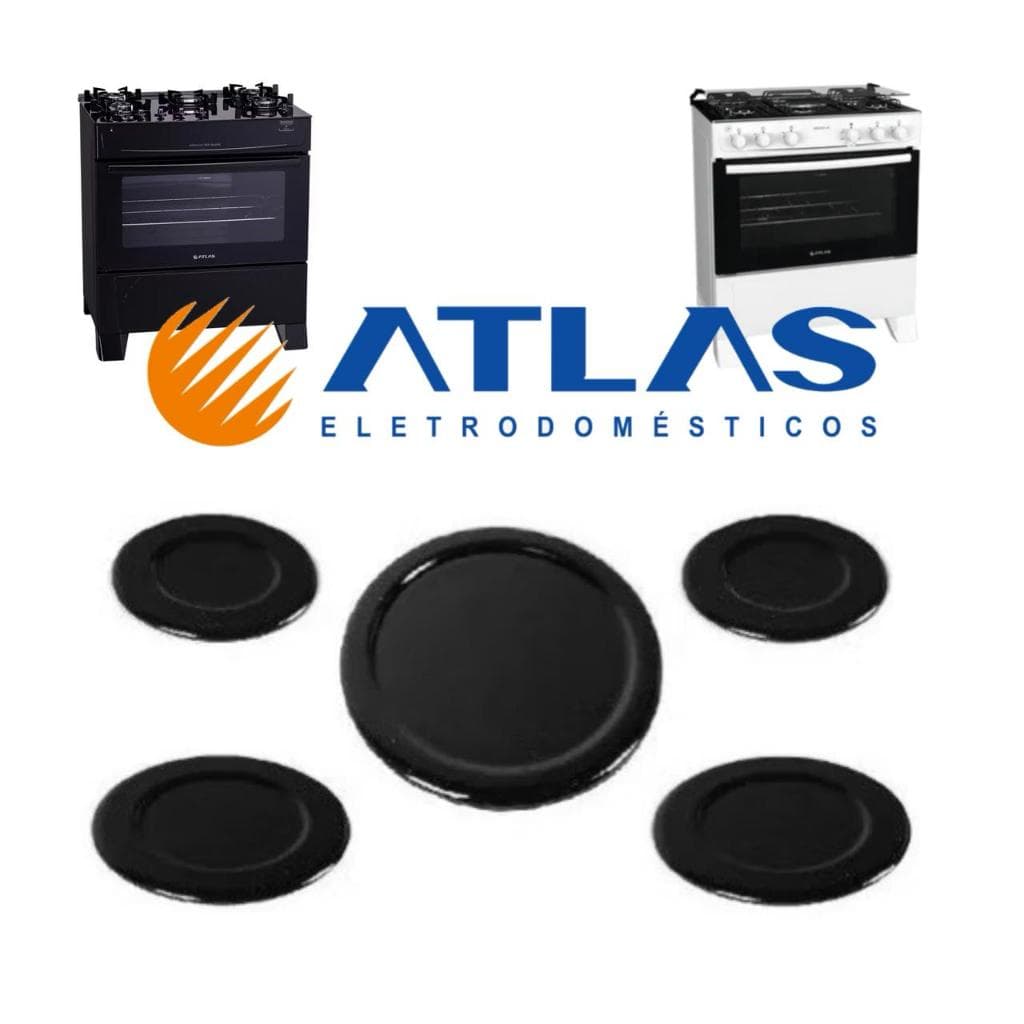 Kit Espalhador Fogão Atlas Genova 5 Bocas Completo Tampas Queimadores Compatível